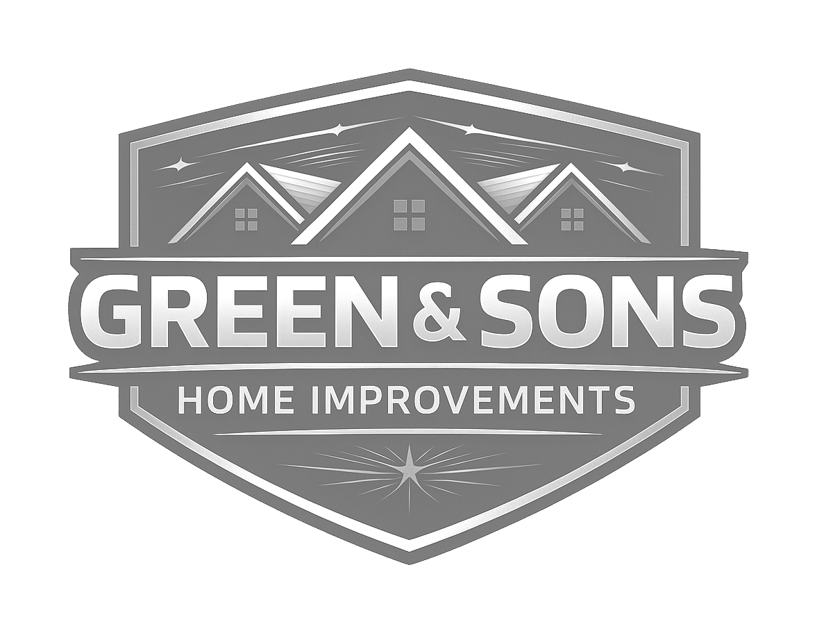 green&sons home improvements logo upscaled transparent light greyscale